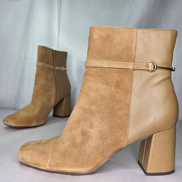 Bella Vita Women's Quincy Square Toe Zippered Booties - Picture 2 of 8